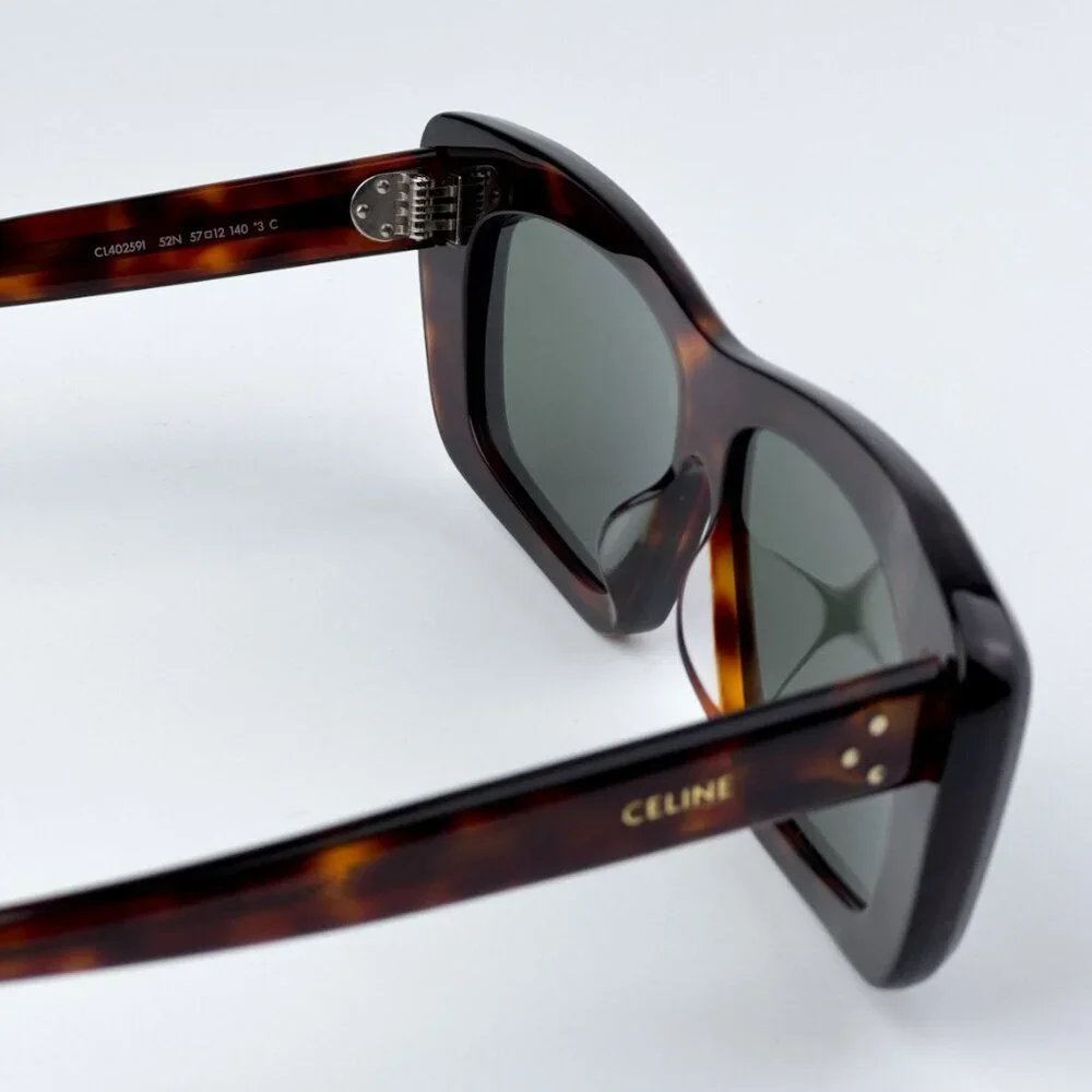 Celine CL40259I 52N BRAND NEW Sunglasses Havana Green Rectangle Unisex